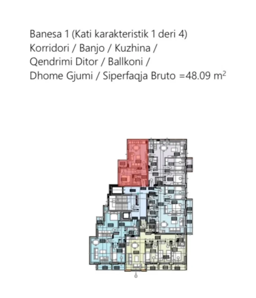 Banesë 48.09m² në Vushtrri – Vicianum Residence