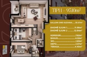 Shitet  banesa në Prizren 95.10 m² – Hillside