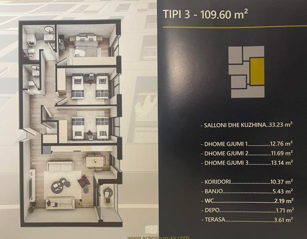 Shitet banesa në Prizren 109.60 m² – Hillside