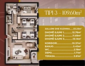 Shitet banesa në Prizren 109.60 m² – Hillside