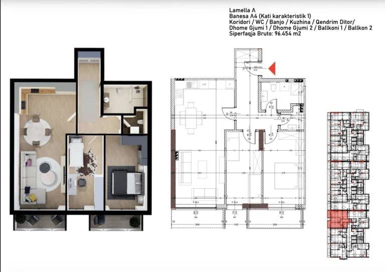 Shitet banesa 96.454m², Prishtina e re - Polaris Select Residence