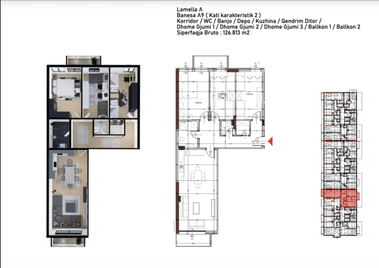 Shitet banesa 126.813 m², Prishtina e re - Polaris Select Residence