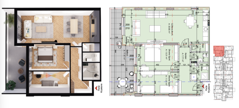 Banesa në shitje 71.79 m², Fushë Kosova Park Residence