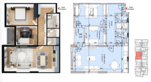 Banesa në shitje 80.00 m², Fushë Kosova Park Residence