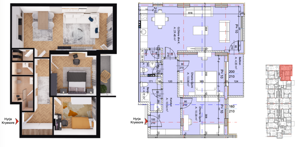 Banesa në shitje 87.16m² , Fushë Kosova Park Residence