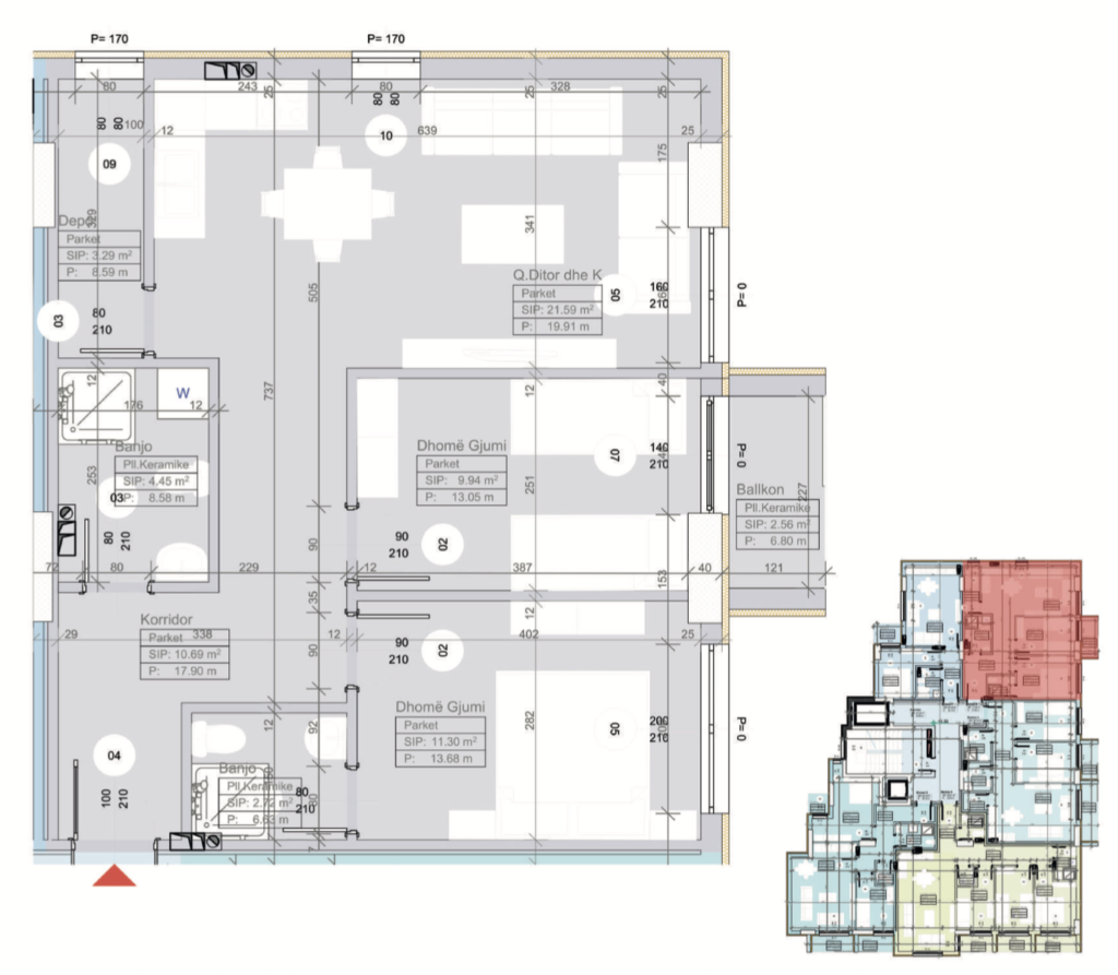 Shitet banesa 77.54 m² në Vushtrri – Vicianum Residence