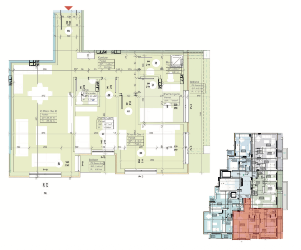 Shitet banesa 97.05 m² në Vushtrri – Vicianum Residence
