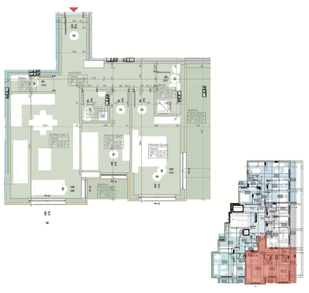 Shitet banesa 86.28  m² në Vushtrri – Vicianum Residence