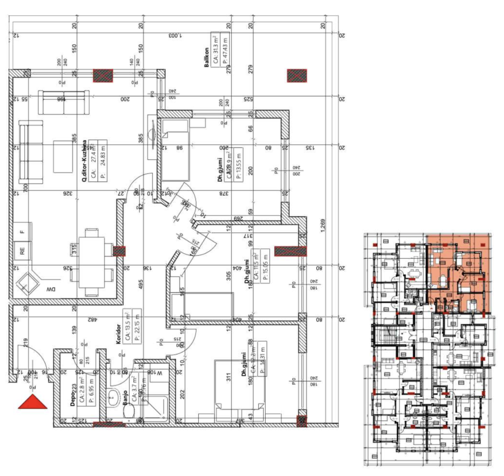 Shitet banesa 132.9 m² – Malisheva Park Residence