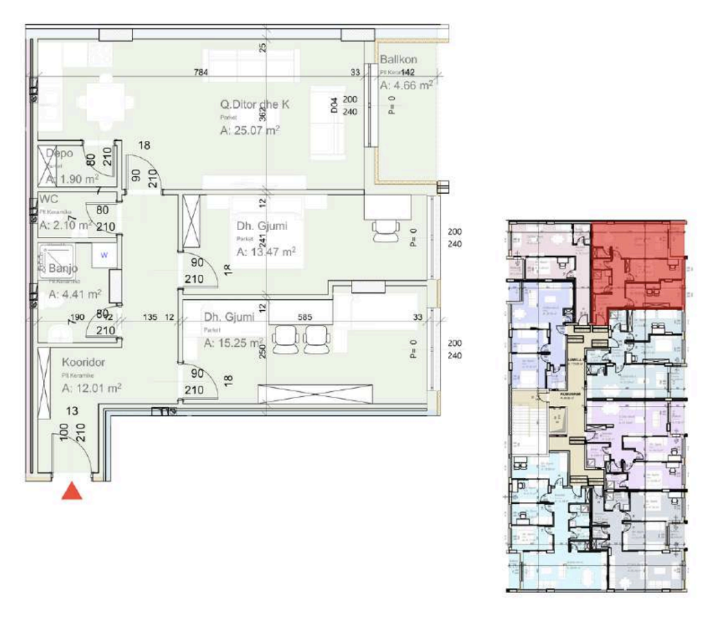 Shitet banesa 92.03 m² në Lipjan  – Ulpiana Park Center & Residence