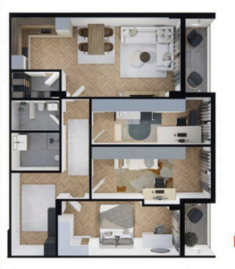 Shitet banesa 122.66 m² në Lipjan  – Ulpiana Park Center & Residence