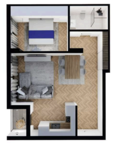 Shitet banesa 51.42 m² në Lipjan  – Ulpiana Park Center & Residence