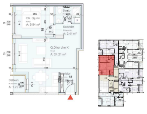 Shitet banesa 51.42 m² në Lipjan  – Ulpiana Park Center & Residence