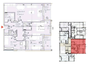 Shitet banesa 105.08 m² në Lipjan  – Ulpiana Park Center & Residence