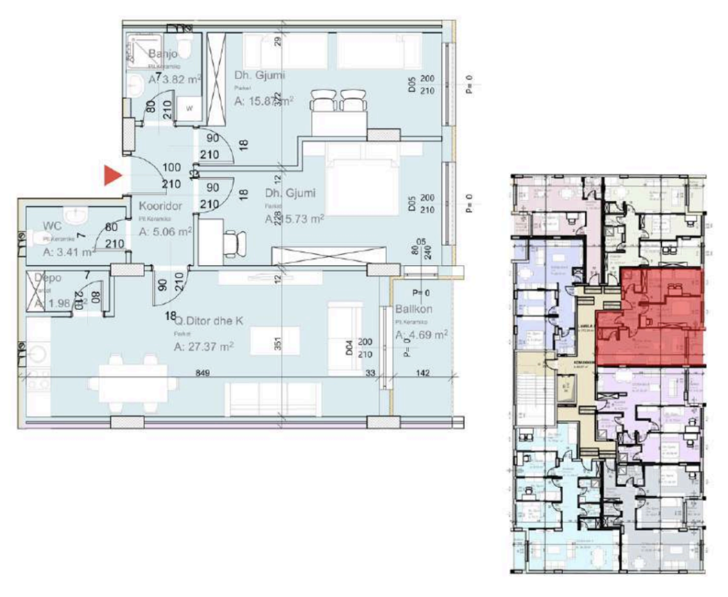 Shitet banesa 88.24 m² në Lipjan  – Ulpiana Park Center & Residence