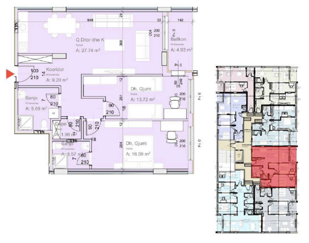 Shitet banesa 94.07 m² në Lipjan  – Ulpiana Park Center & Residence