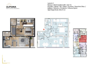 Shitet banesa 88.24 m² në Lipjan  – Ulpiana Park Center & Residence