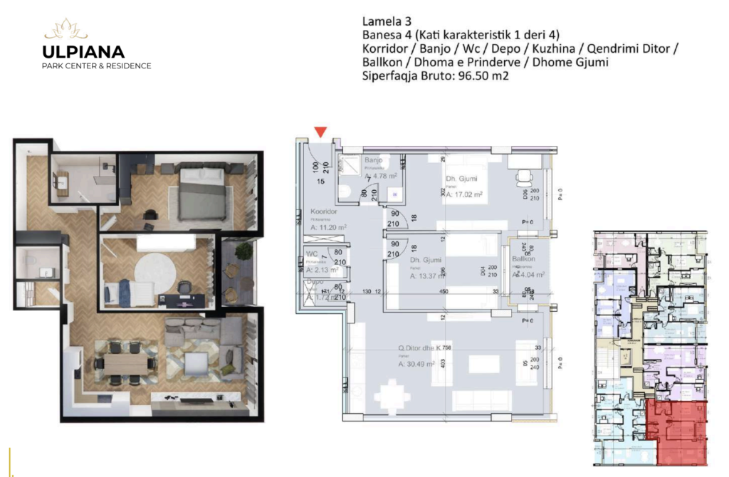 Shitet banesa 96.50 m² në Lipjan  – Ulpiana Park Center & Residence