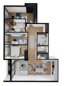 Shitet banesa 122.50 m² në Lipjan  – Ulpiana Park Center & Residence